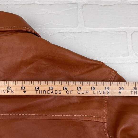 Robert Comstock Vertical Jacket Mens XLarge Brown Buttery Soft Leather Full Zip - Picture 11 of 13